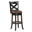 26  31  Swivel Bar Stool with Curved Backrest PU Leather Seat and Footrest-31 inches Online