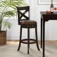 26  31  Swivel Bar Stool with Curved Backrest PU Leather Seat and Footrest-31 inches Online