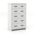 Tall Storage Dresser with 5 Pull-out Drawers for Bedroom Living Room-White Online Sale