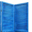 3 Panel Light Blue Shutter Screen Room Divider Online Sale