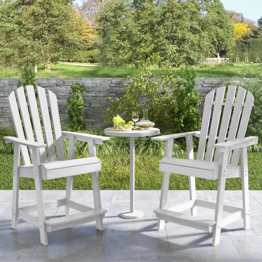 HDPE Patio Chair with Armrest and Footrest for Indoor Outdoor-White Online Hot Sale