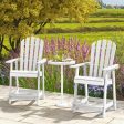 HDPE Patio Chair with Armrest and Footrest for Indoor Outdoor-White Online Hot Sale