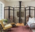 Light and Dark Rattan Three Panel Room Divider Screen Discount