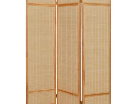 Natural Brown Bamboo Three Panel Room Divider Screen Cheap