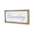 11  X 24  Brown and White Laundry Wood and Metal Wall Decor Hot on Sale