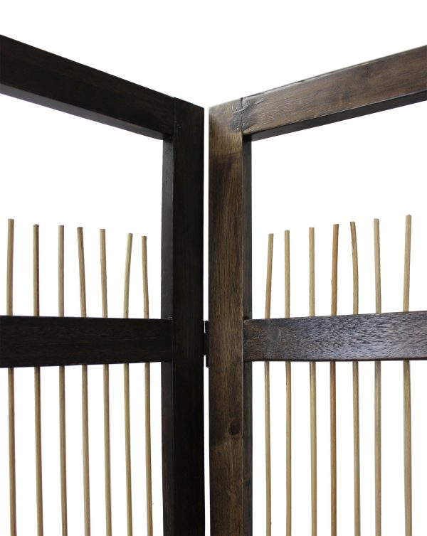 Light and Dark Rattan Three Panel Room Divider Screen Discount