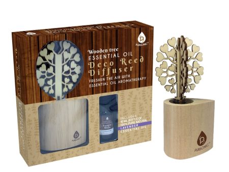 3D Wooden Tree Reed Diffuser with Lavender Essential Oil by Pursonic Cheap