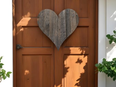 12  Weathered Gray Reclaimed Wood Heart Wall Decor Sale