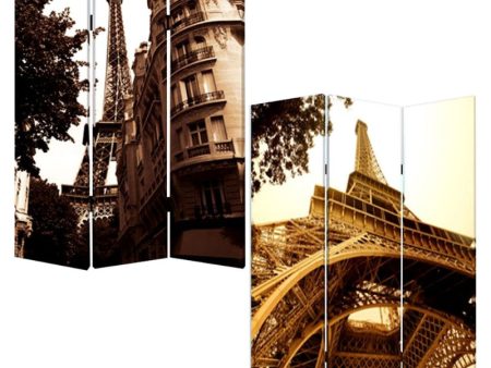 48  X 72  Multi Color Wood Canvas Paris  Screen Cheap