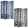 48  X 72  Gray And White Wood Canvas Birch  Screen Online Sale