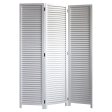 White Louvered Three Panel Room Divider Screen Online Hot Sale