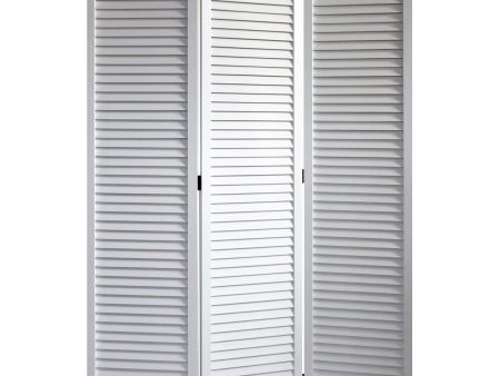 White Louvered Three Panel Room Divider Screen Online Hot Sale