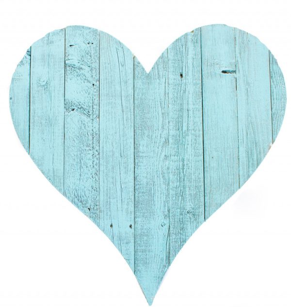 12  Turquoise Reclaimed Wood Heart Wall Decor Hot on Sale