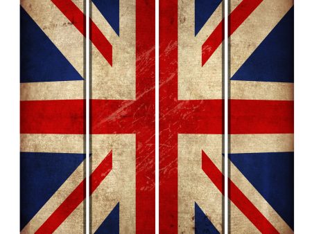 84 X 84 Multi Color Wood Canvas Union Jack  Screen Online