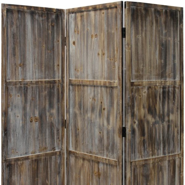 1  x 63  x 72  Brown 3 Panel Solid Wood Fortress  Screen Fashion