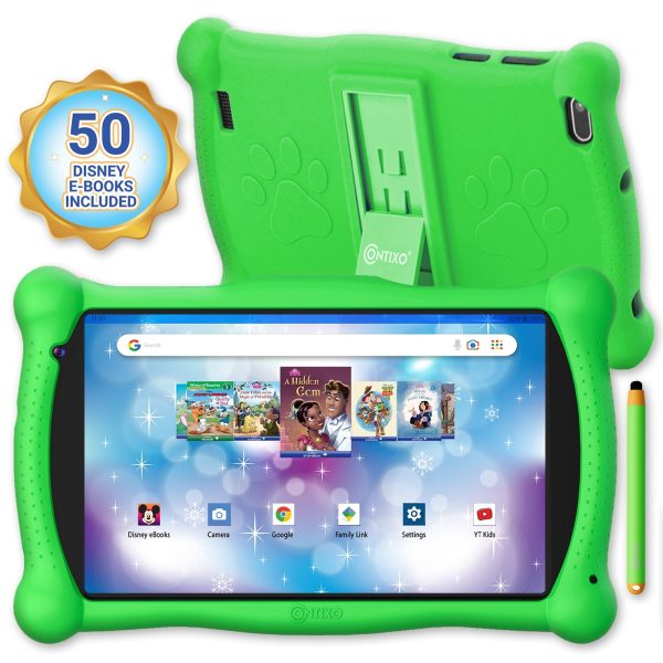 Contixo V10 Kids HD & Bluetooth 7  Tablet - 50 Disney eBooks, Kickstand & Stylus Included by Contixo Supply