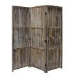 1  x 63  x 72  Brown 3 Panel Solid Wood Fortress  Screen Fashion