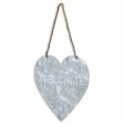 10  Gray Galvanized Metal Heart Shaped Welcome Wall Decor Fashion