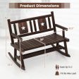 Patio Rocking Bench Double Rocker Chair with Ergonomic Seat 2-Person Loveseat Supply