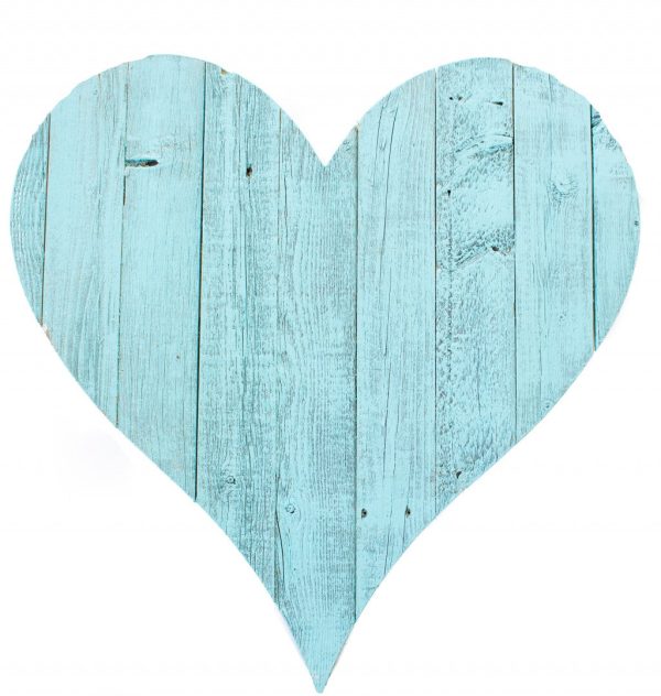 12  Turquoise Reclaimed Wood Heart Wall Decor Hot on Sale