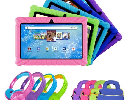 Contixo V8-2 7  Kids Tablet, Headphones, & Tablet Bag Bundle by Contixo Fashion