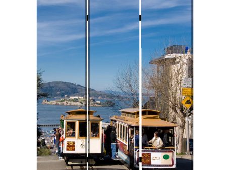 48  X 72  Multi Color Wood Canvas San Francisco  Screen Discount