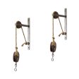 Set of Two 19  X 9  Brown and Silver Wood and Metal Hanging Dimensional Sculpture With Hooks Online Hot Sale