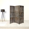 1  x 63  x 72  Brown 3 Panel Solid Wood Fortress  Screen Fashion