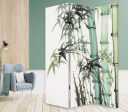 Three Panel Reversible Bamboo Art Room Divider Screen Cheap