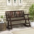 Patio Rocking Bench Double Rocker Chair with Ergonomic Seat 2-Person Loveseat Supply