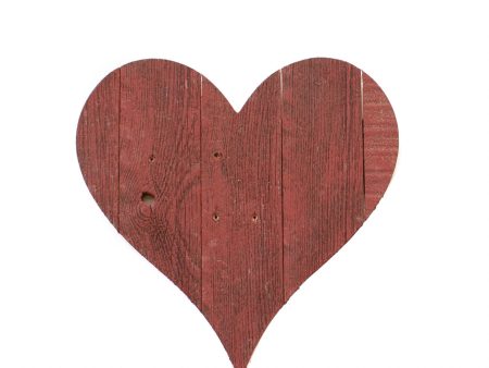 12  Rustic Red Reclaimed Wood Heart Wall Decor For Sale