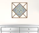 Set of Two 14  X 0  White Blue and Brown Floral Wood and Metal Framed Art on Sale