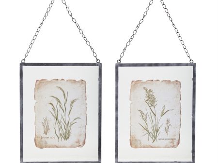 Set of Two 16  X 13  Blue and Silver Leaf Metal Wall Decor Online now