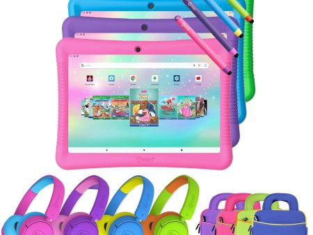 Contixo K102 10  Kids Tablet, Bluetooth Headphones, Tablet Bag, & Stylus Bundle by Contixo Hot on Sale