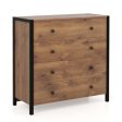 4-Drawer Dresser Modern Wooden Chest of Drawers for Bedroom Living Room-Oak Fashion