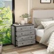 4-Drawer Dresser Modern Wooden Chest of Drawers for Bedroom Living Room-Gray For Discount