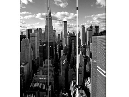 48  X 72  Multi Color Wood Canvas New York Skyline  Screen Cheap