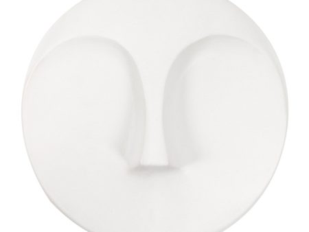 10  White Ceramic Face Round Wall Decor For Discount