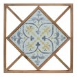 Set of Two 14  X 0  White Blue and Brown Floral Wood and Metal Framed Art on Sale