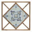 Set of Two 14  X 0  White Blue and Brown Floral Wood and Metal Framed Art on Sale