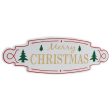 11  X 36  White Green and Red Merry Christmas Metal Wall Decor on Sale