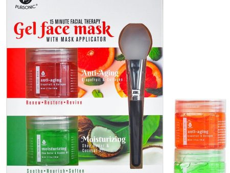 2 Pack Facial Therapy Gel Face Mask with Mask Applicator by Pursonic Online